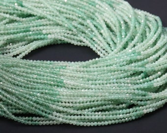 Green Aventurine Micro Faceted Roundel 3mm 13"Inch Strand