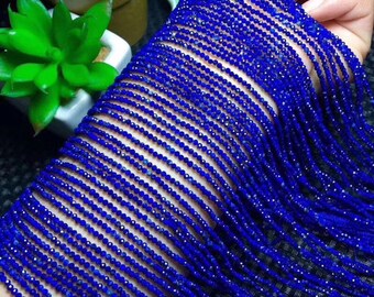 Natural  Lapis Lazuli  Micro Faceted  2.3mm 33cm AAA+