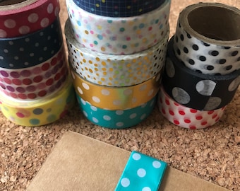 Polka Dot Washi Tape Samples: Decorative Scrapbooking Tape (24" Length)