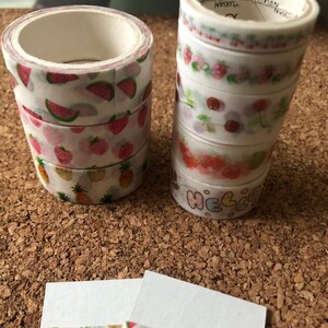 Campioni di washi alla frutta - fragole, ciliegie, anguria ecc. / Nastro washi da 24 pollici / Solo campioni Washi* / Nastro decorativo