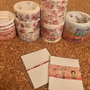 Pastel púrpura-rosa floral y motivos washi - Tema del Día de la Madre / Cinta washi de 24 pulgadas / Solo muestras de cinta Washi / Cinta decorativa