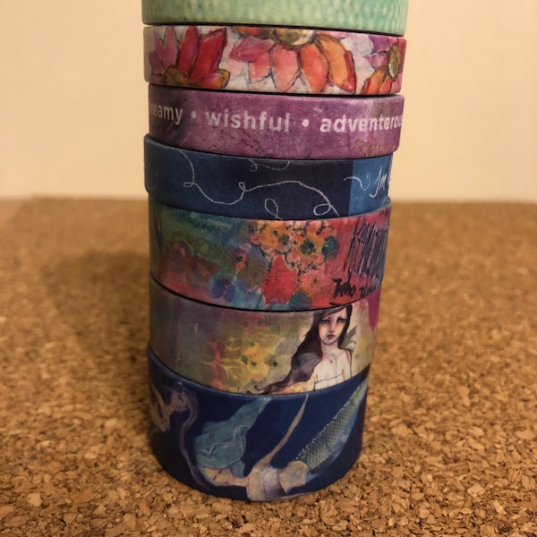 Watercolored Undersea, Mermaids, Magical Washi Tape | 24in samples washi tape | Jane Davenport Washi | Washi tape samples | Decorative Tape