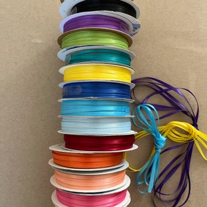 Ruban de satin fin de couleur unie | Ruban de satin fin 1 mètre | Vendu au mètre | Ruban décoratif | Emballage cadeau