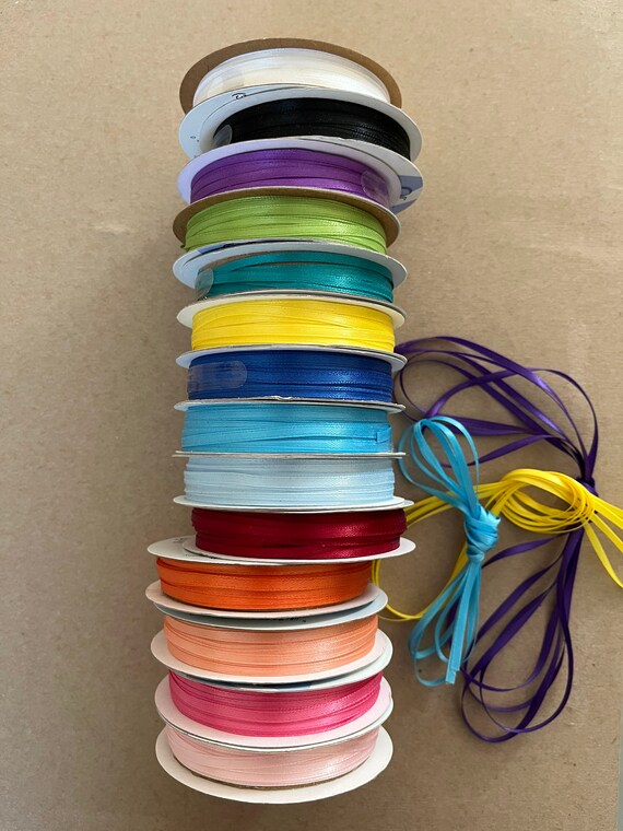 Satin ribbon 1/8 inch, 3 mm, 5 meters. Decorative Ribbon. Craft