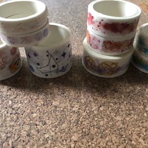 Constellations-serie washi | Washi-tape sterrenbeelden, dierenriem, wolken, sterren | Monsters washitape 24 inch | Washi-monsters | Decoratieve tape