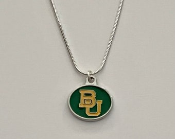 Solid 925 Sterling Silver Official Baylor University Medium Pendant Charm 22mm x 20mm Solid 925 Sterling Silver Official Baylor University Medium Pendant Charm 22mm x 20mm