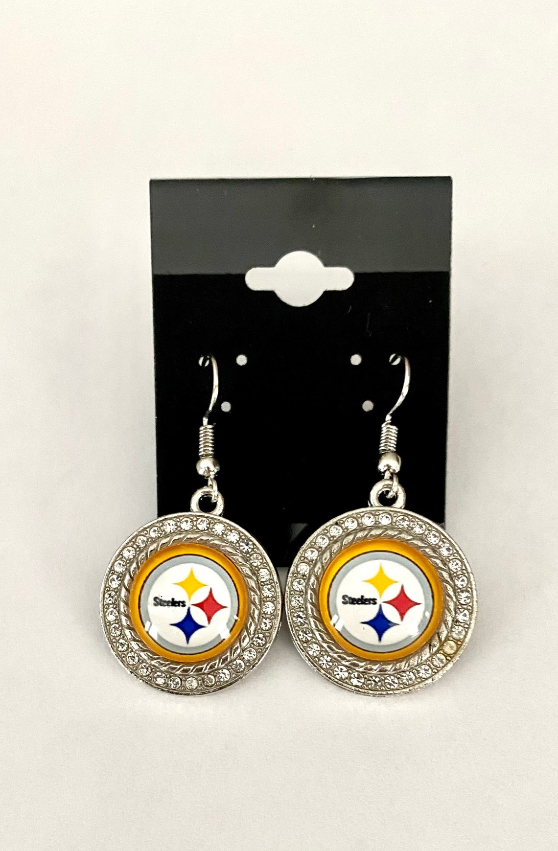 Pittsburgh Steelers rhinestone embellished earrings Etsy