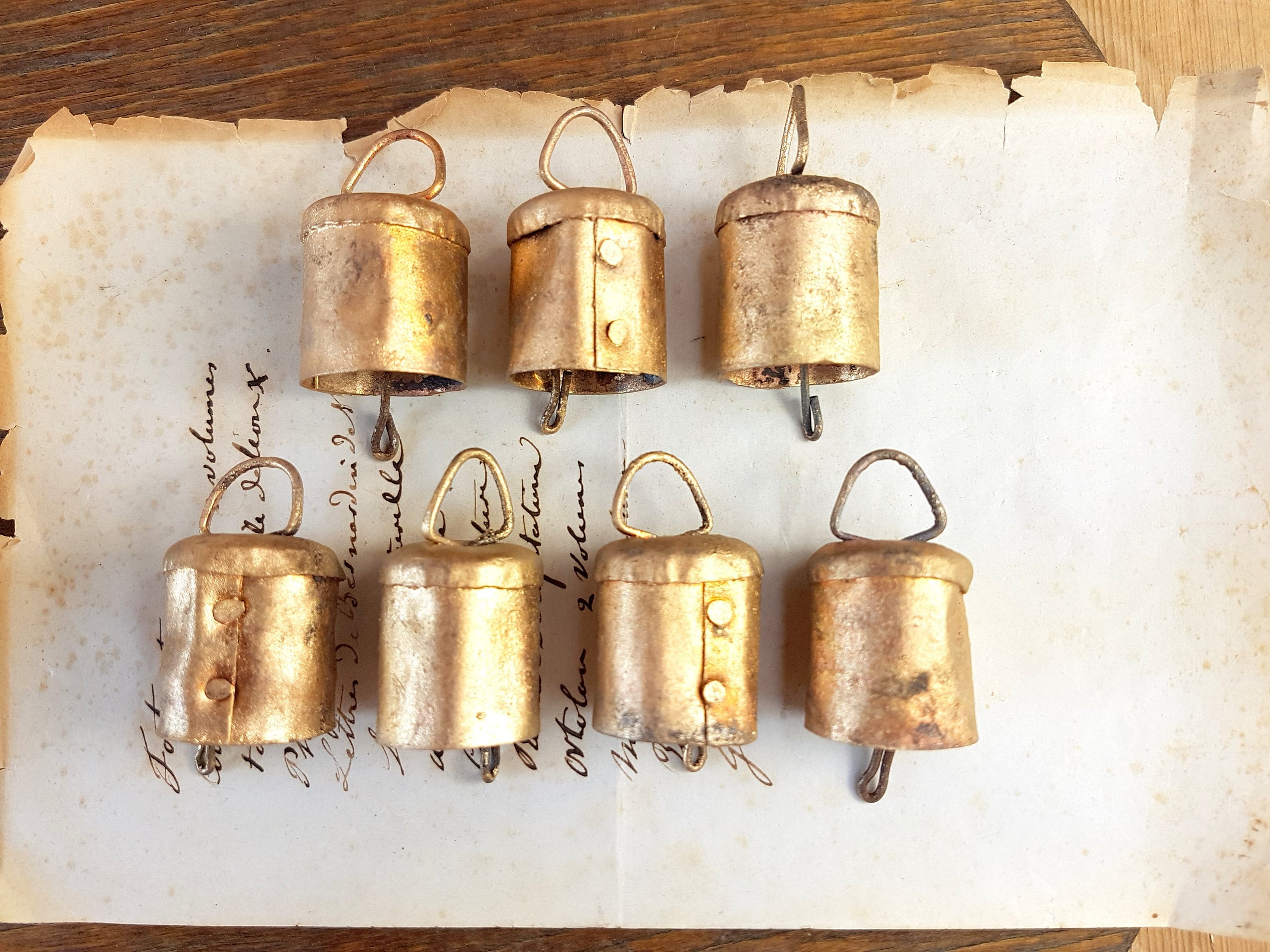 7 Brass Bells Gold Bronze Cow Bells Cattle Bell Garden Etsy Canada