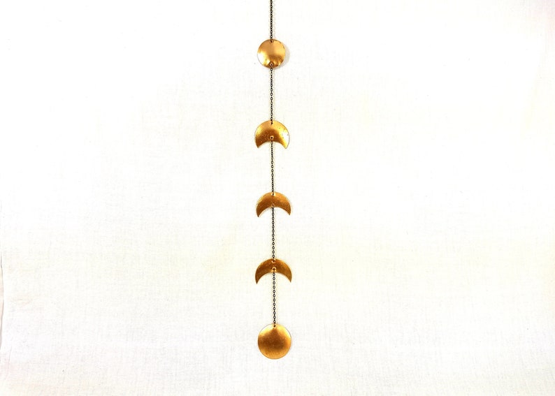 Gold Moon Phase Wall Hanging Brass Metal Moon Wall Decor Etsy
