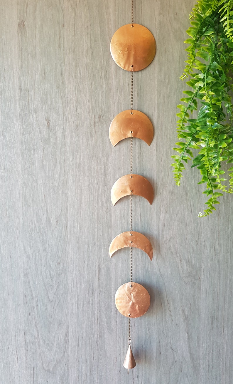Gold Moon Phase Wall Hanging Recycled Metal Wall Decor Full Etsy