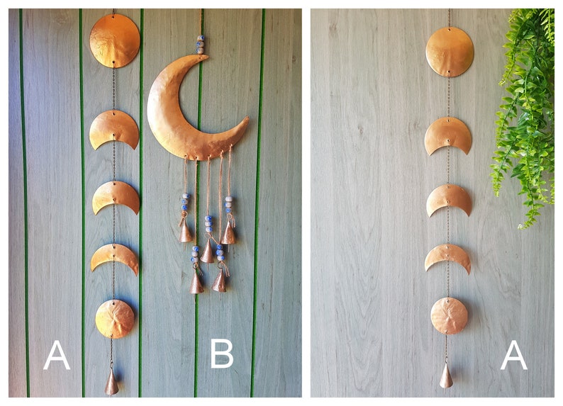 Gold Moon Phase Wall Hanging Recycled Metal Wall Decor Full Etsy