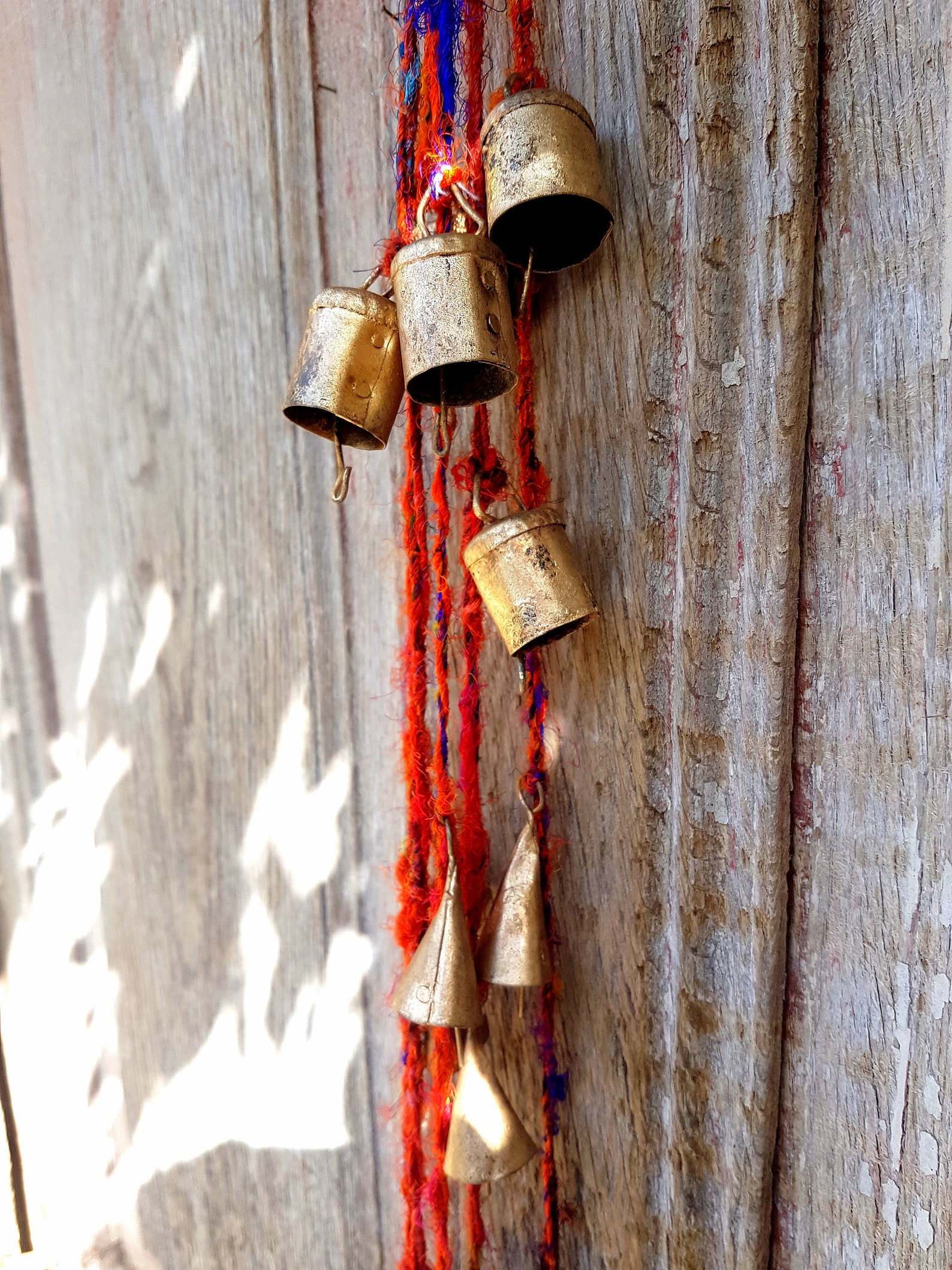 Brass bell Windchime Rustic wind chime Wall hanging | Etsy