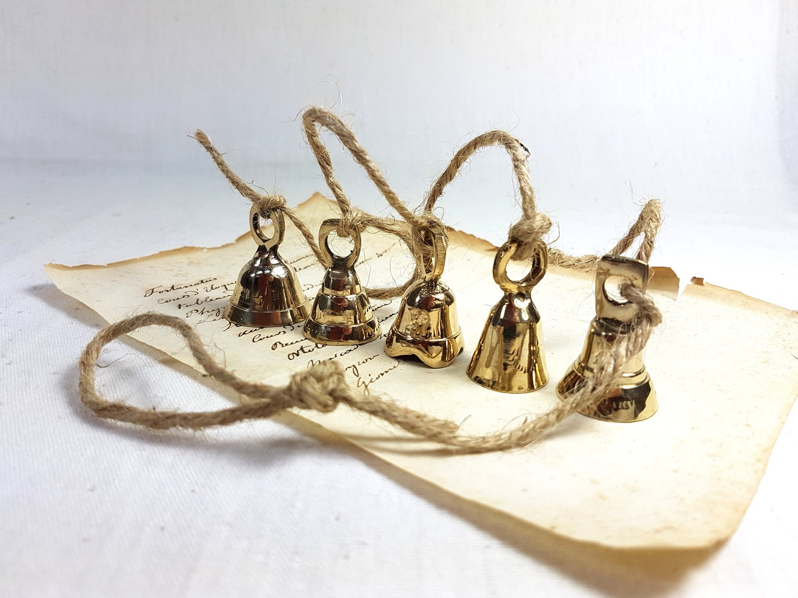 Set of 5 Brass Bells on String String With Brass Bells Bells Etsy