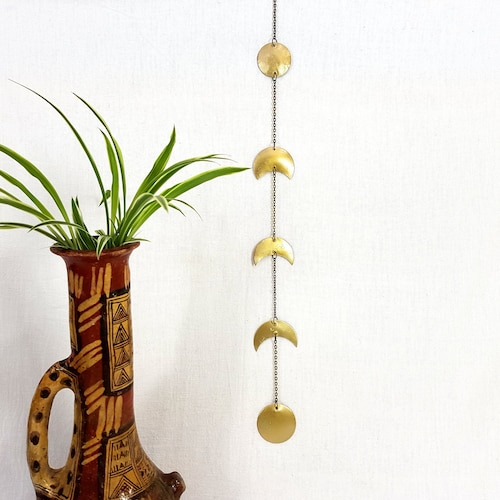 Gold Moon Phase Wall Hanging Brass Metal Moon Wall Decor Etsy