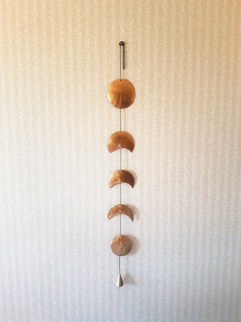 Gold Moon Phase Wall Hanging Recycled Metal Wall Decor Full Etsy