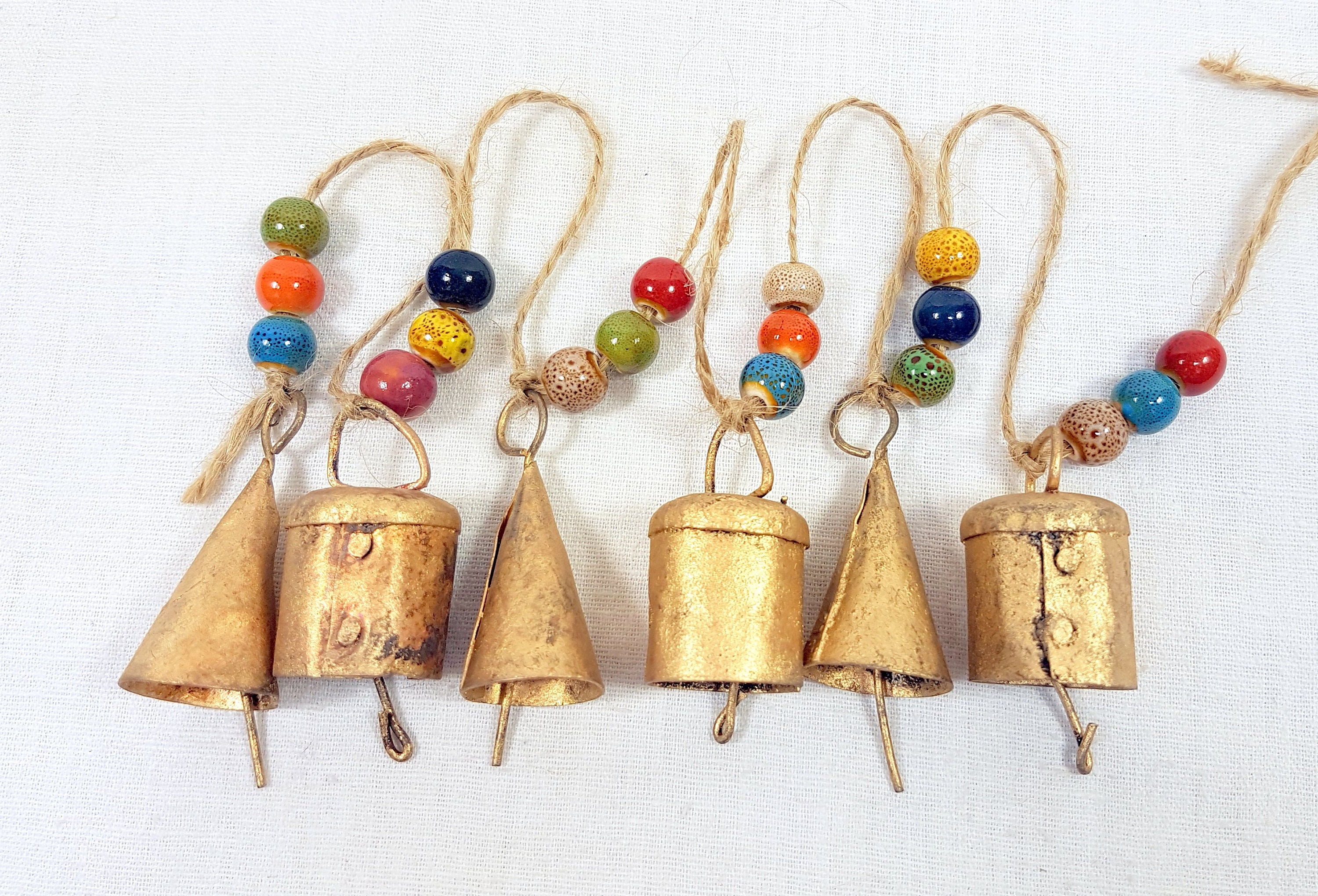 Set of 8 Cow Bells, Cattle Bell, Wedding Bell Favors, Wedding Favors,  Windchime, Vintage Brass Bell, India Metal Bell, Wedding Kissing Bells 