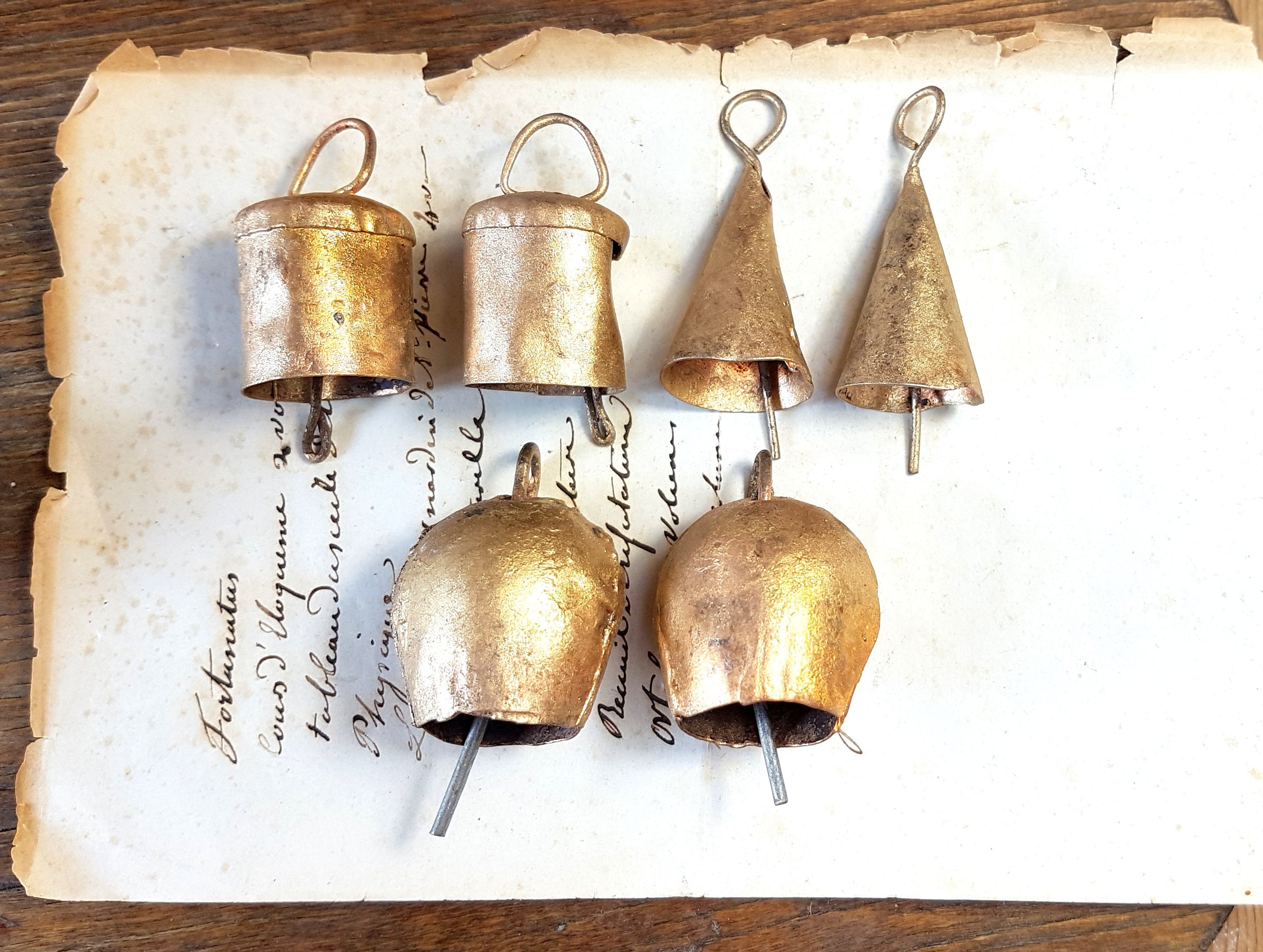 Set 6 Primitive Bells Swiss Cow Bells Cattle Bell Brass Etsy