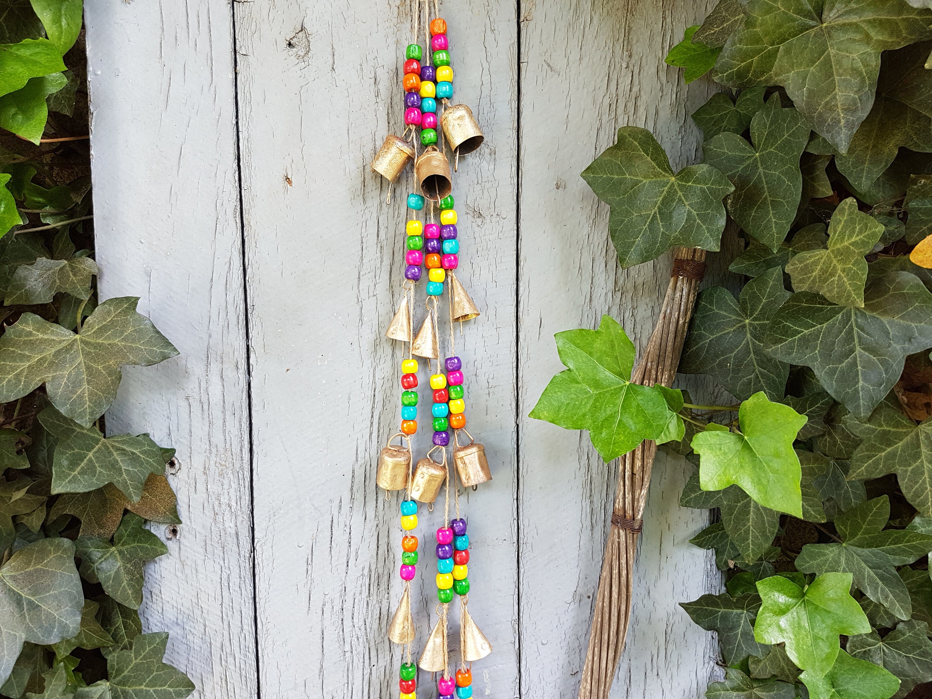 Bell Wall Décor Suspendu, Cloches Windchime, Mobiles, Cloches sur Corde, Petit Bétail Bell, Cloche d