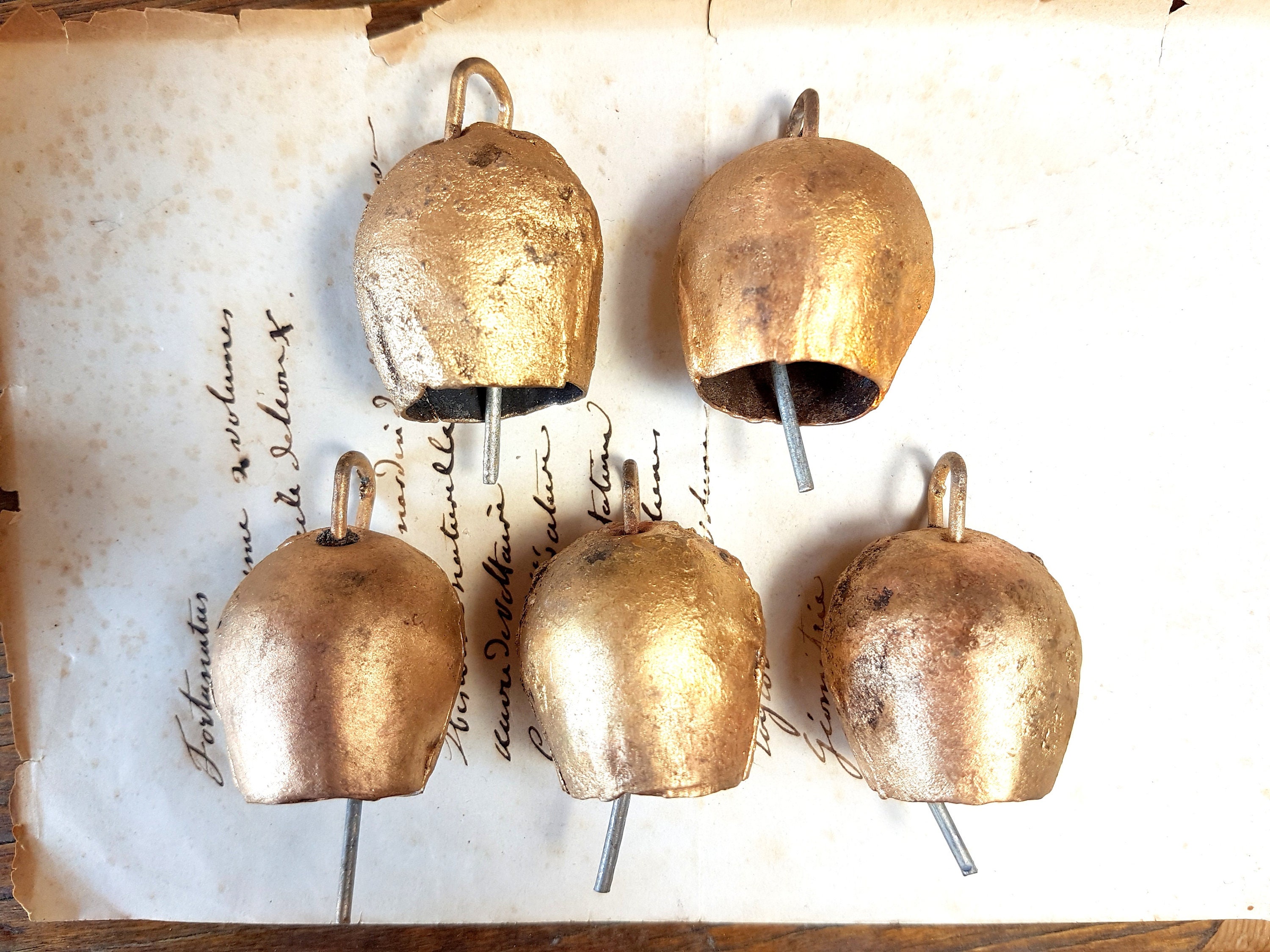 5 Brass Bells Swiss Cow Bells Cattle Bell Suncatcher Etsy Ireland