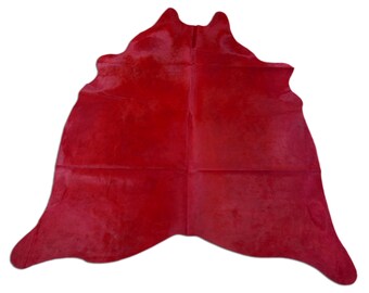 Dyed Red Cowhide Rug 021 Etsy