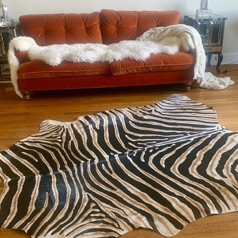 Zebra Cowhide From Brazil/ Zebra Print Cowhide Rug Genuine Etsy