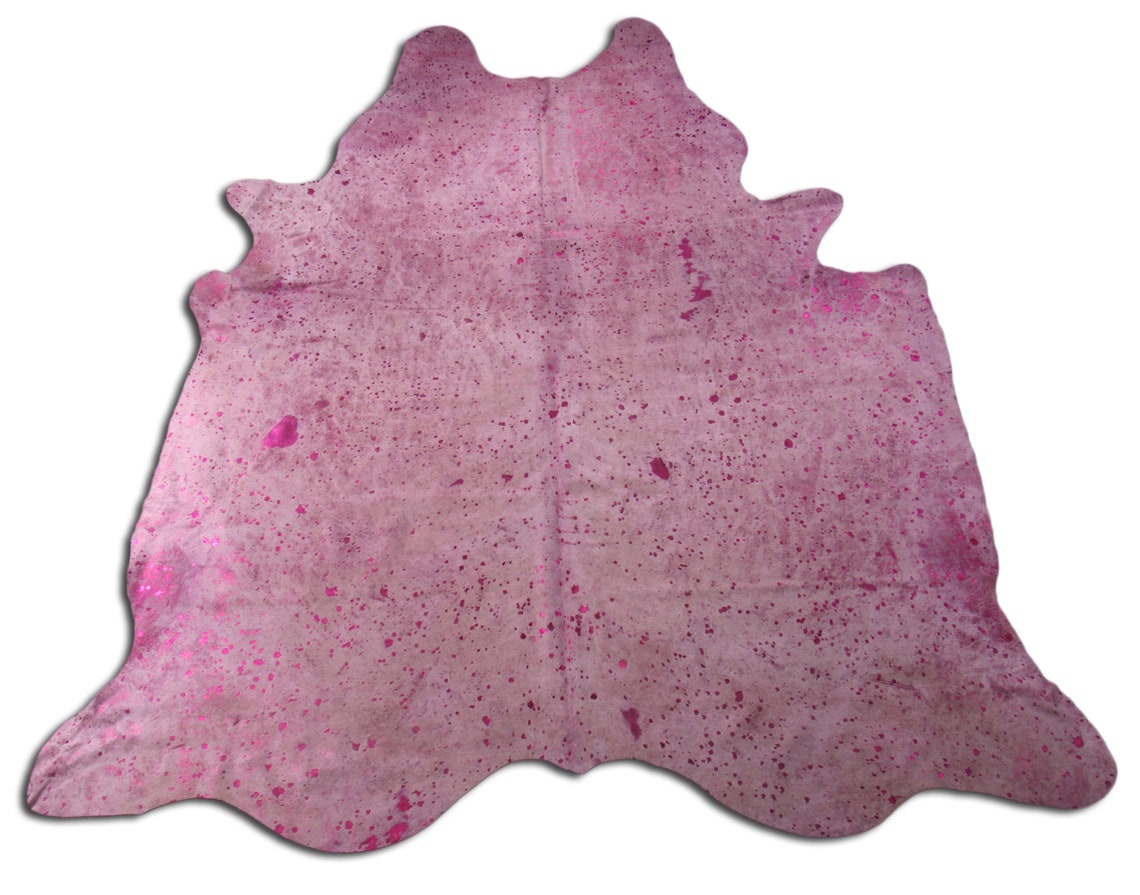 Pink Metallic Cowhide Rug / Acid Washed Pink Cowhide Rug Etsy