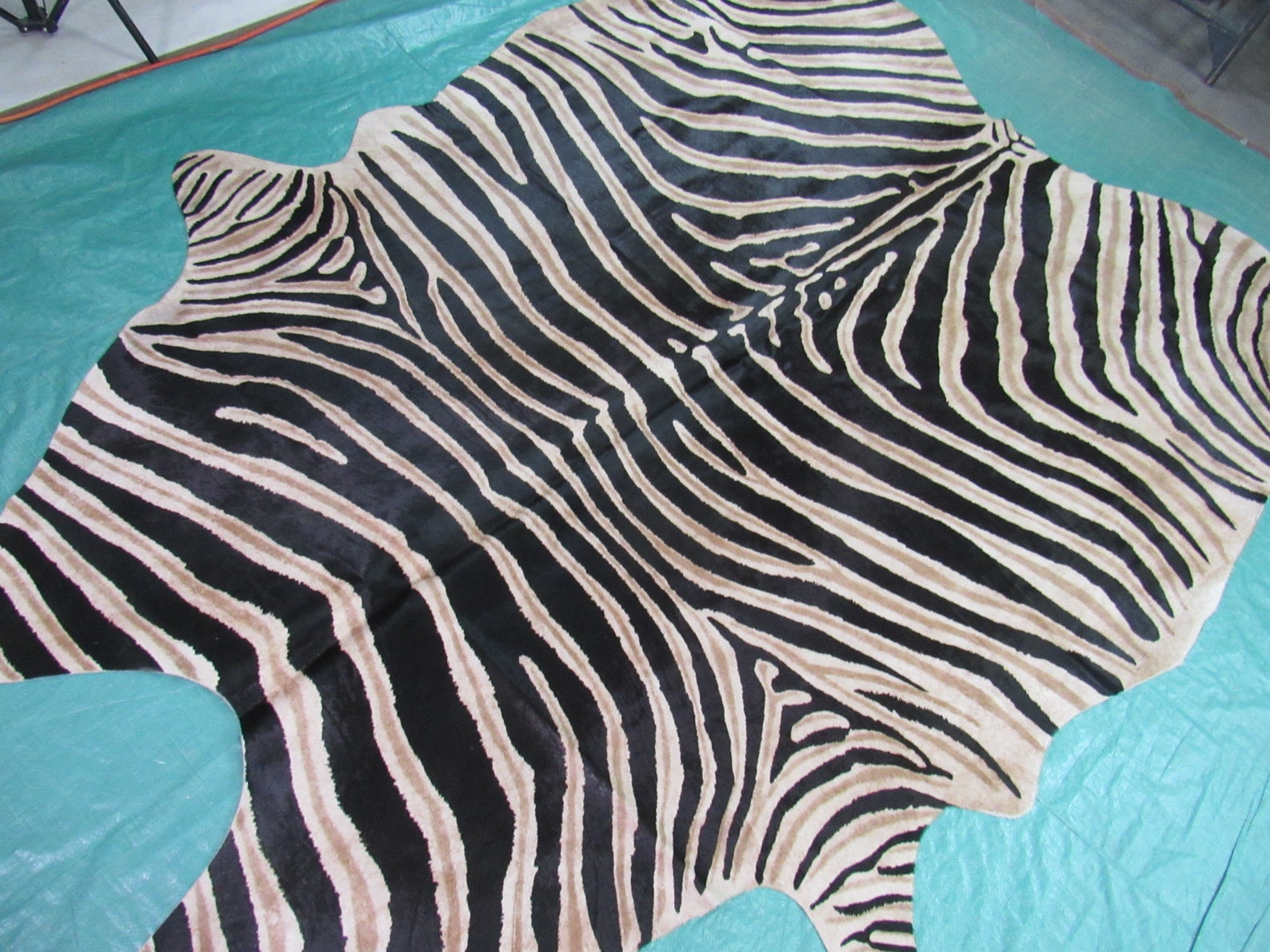 Zebra Print Cowhide Rug Genuine Pattern / Light Brown Inner Etsy