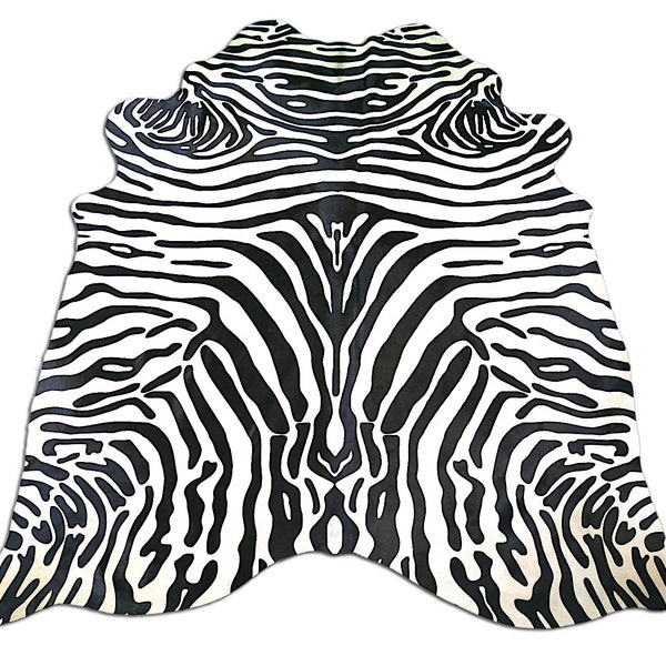 Genuine Zebra Print Cowhide Rug