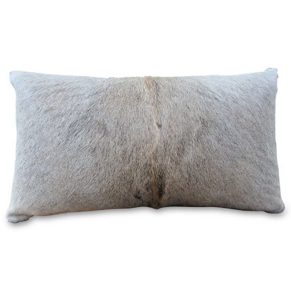 Grey Calfskin Pillow Size 12x20 Inches 212 Etsy
