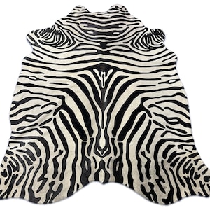 Genuine Zebra Print Cowhide Rug