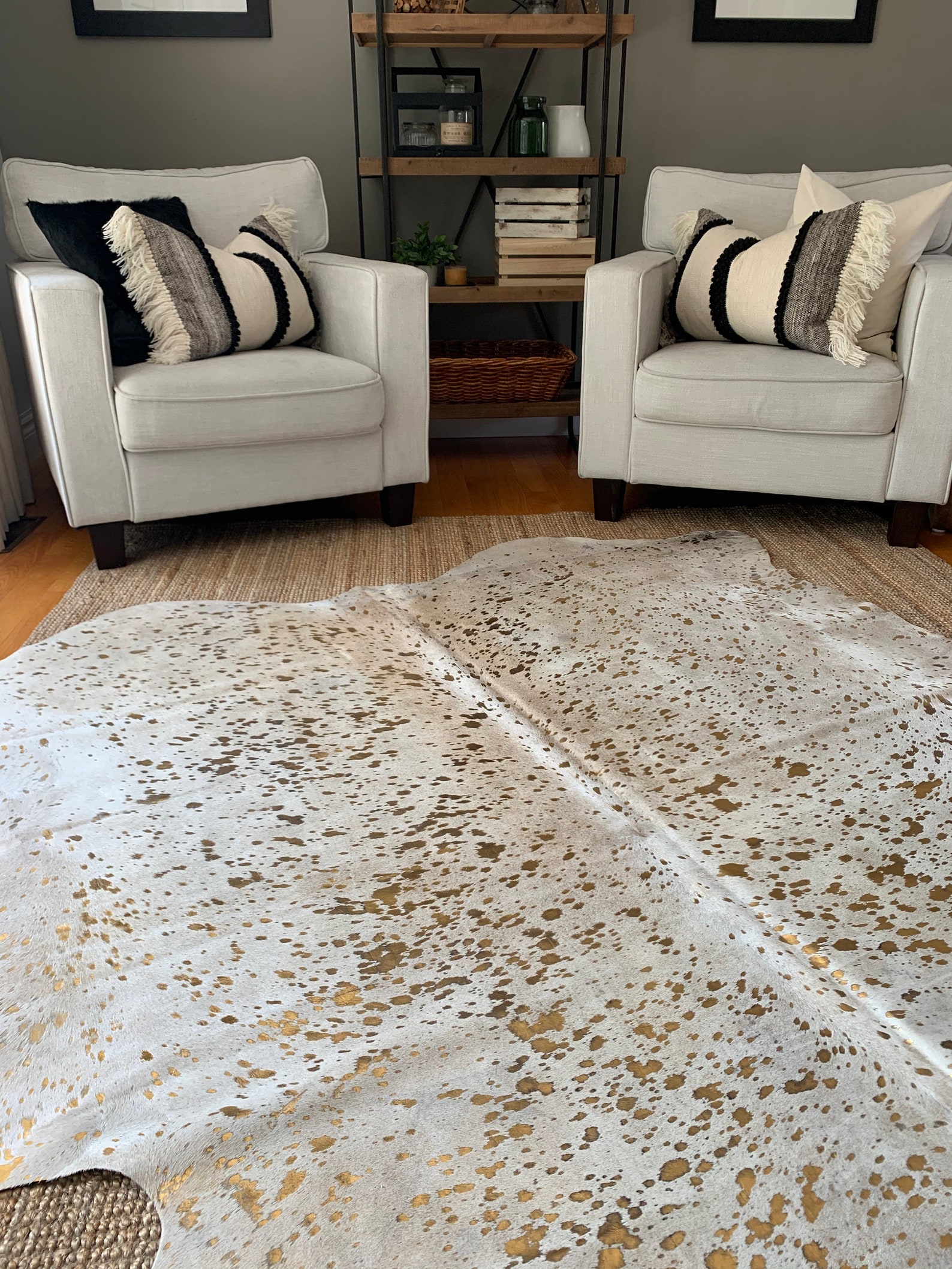 Gold Cowhide Rug Gold Hide Rug Gold Cowhide Carpet Beige Etsy
