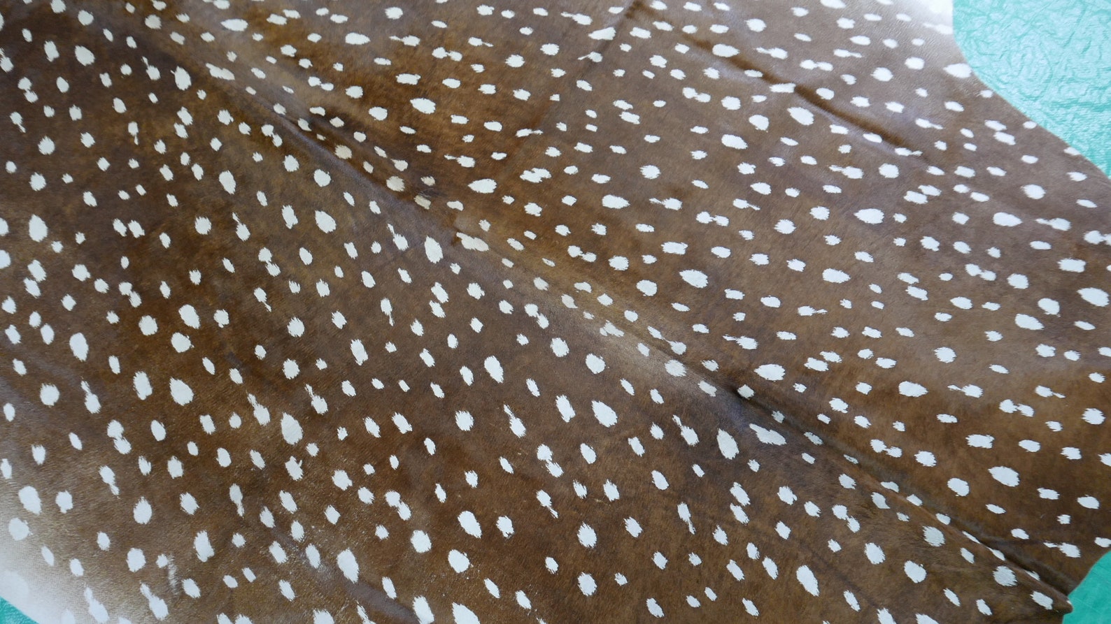 Axis Deer Print Cowhide Rug Average Size 7X7 Feet Brazilian Etsy