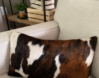cowhide throw pillows