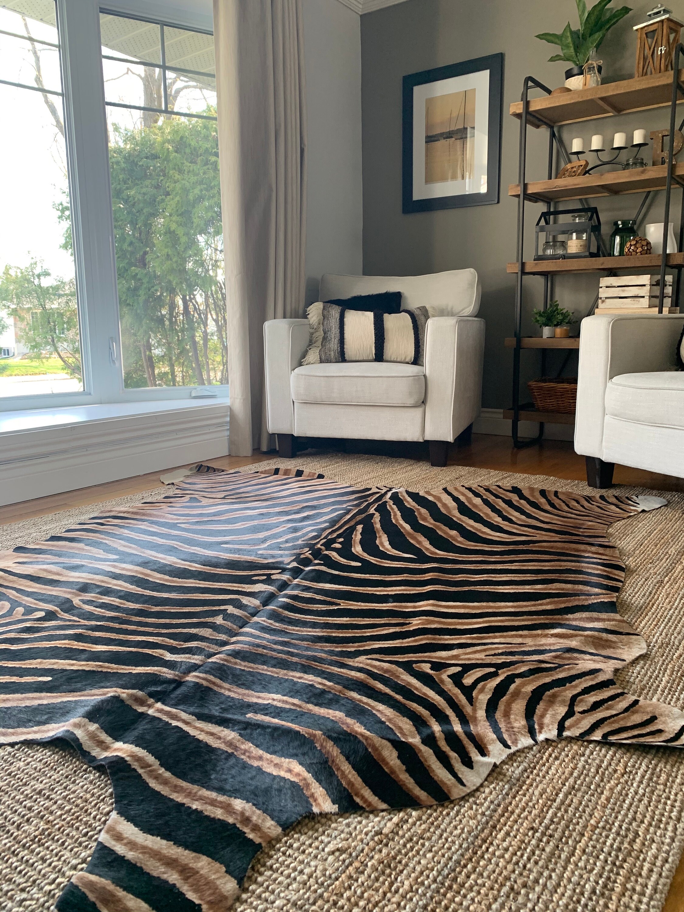 Zebra Cowhide From Brazil/ Dark Zebra Print Cowhide Rug Etsy