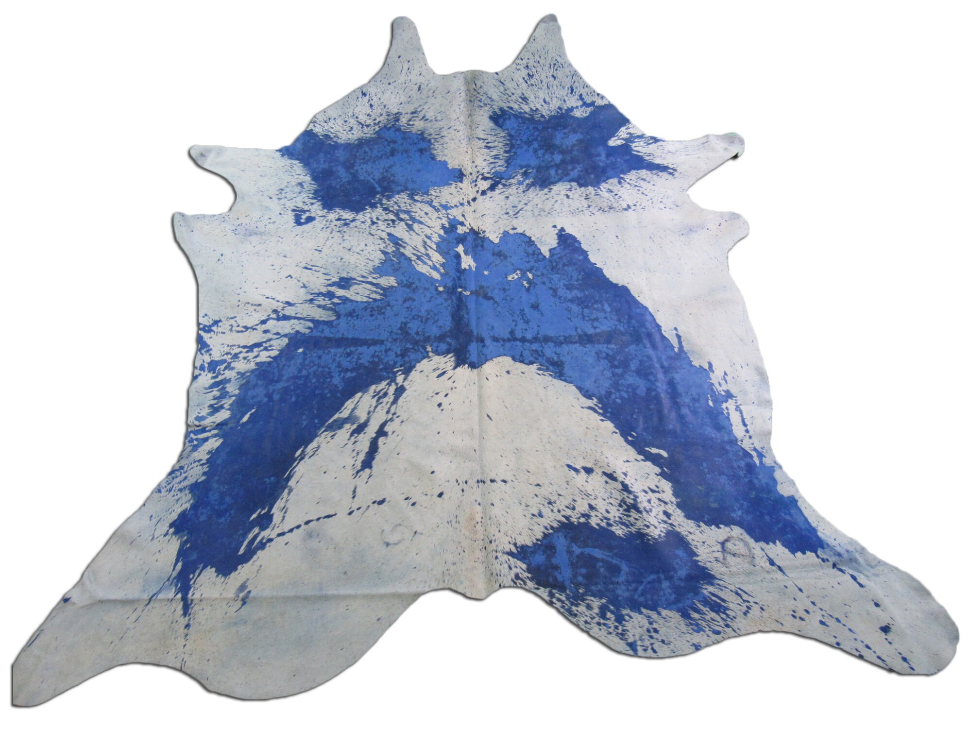 Dyed Blue Cowhide Rug Blue Acid Washed Cowhide Rug K084 Etsy