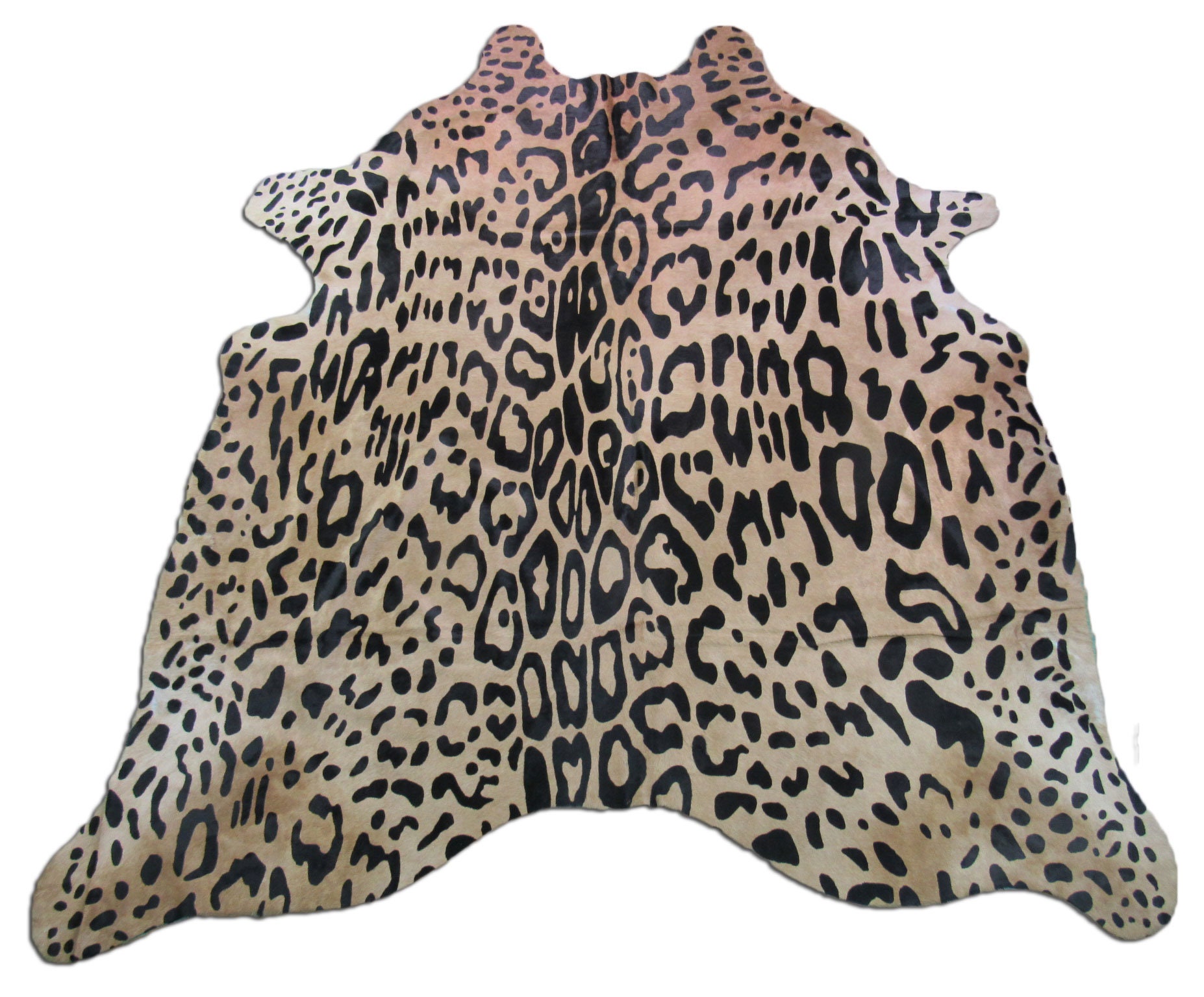 Leopard Cowhide Rug, Jaguar Print Cowhide, Leopard Cowhide Average Size:  7.5X6.5 Feet -  Finland