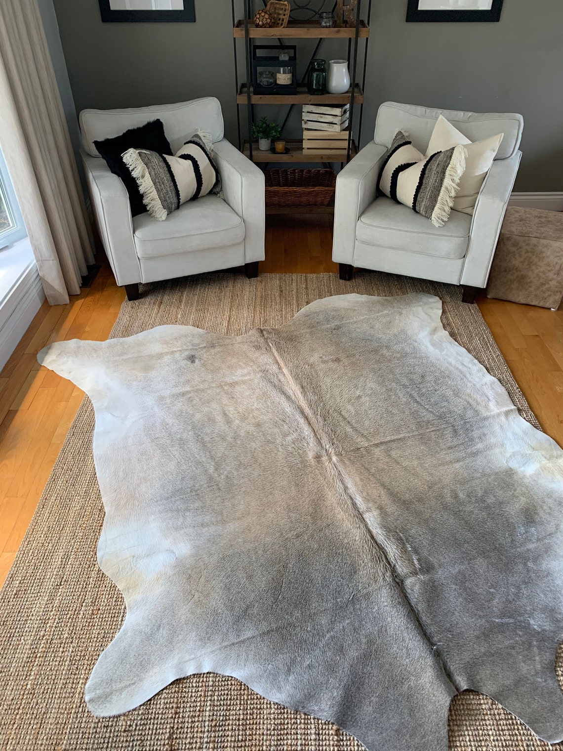 Gray Beige Cowhide Rug Average Size 7 x 7 FT Brazilian Etsy