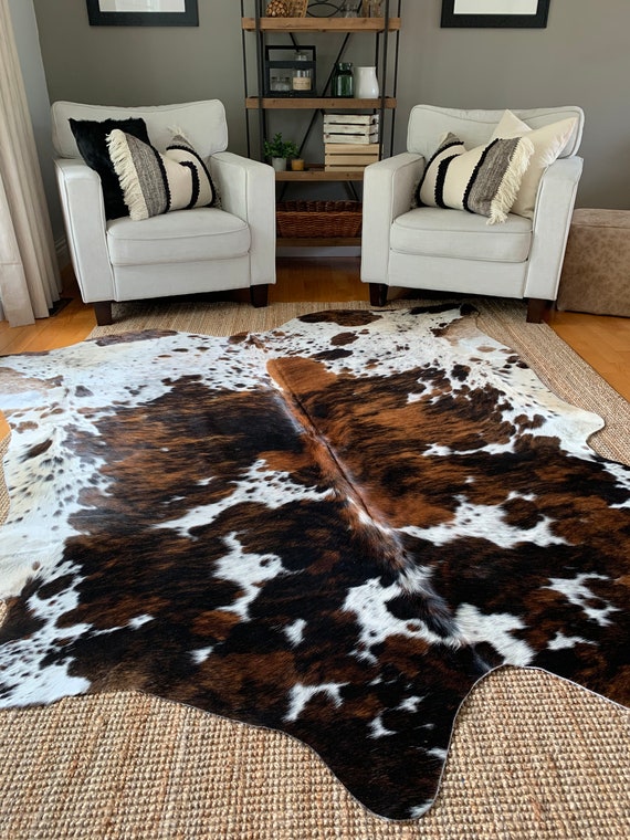 Heb geleerd Bejaarden Standaard Tricolor Koeienhuid Gespikkelde Longhorn Koeienhuid Rug - Etsy België