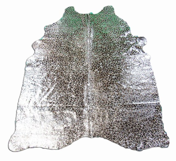 Silver Leopard Cowhide Rug Acid Washed C 332 Etsy