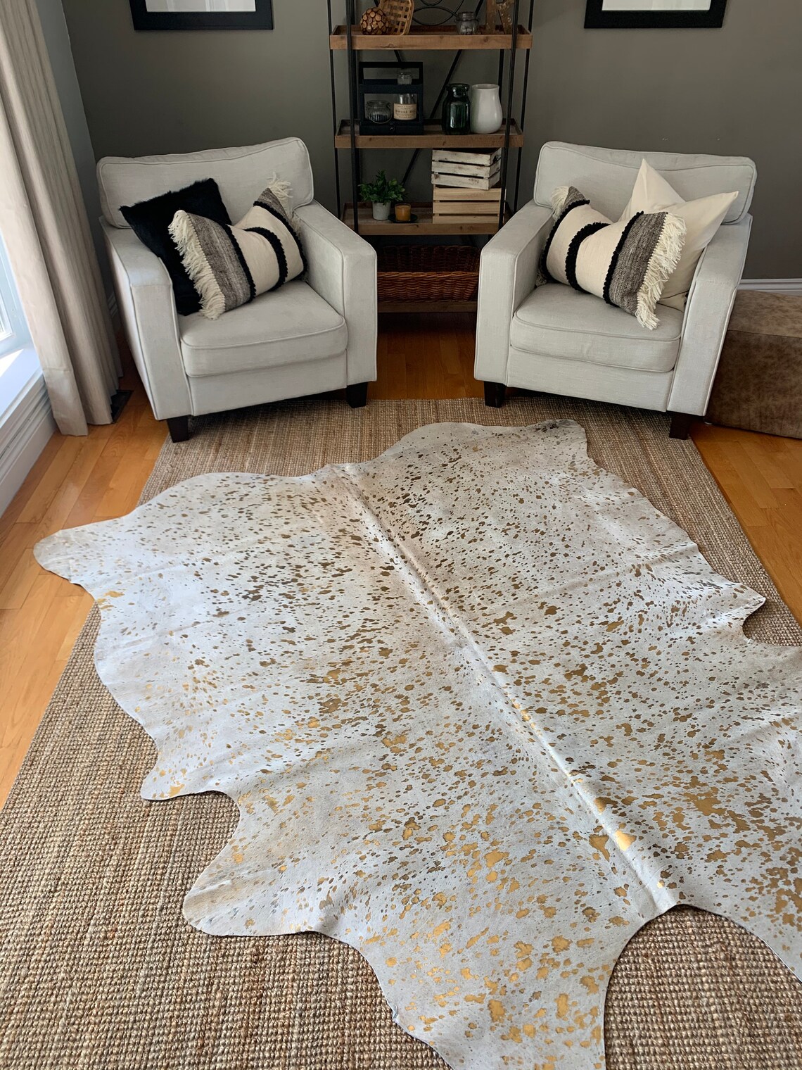 Gold Cowhide Rug Gold Hide Rug Gold Cowhide Carpet Beige Etsy