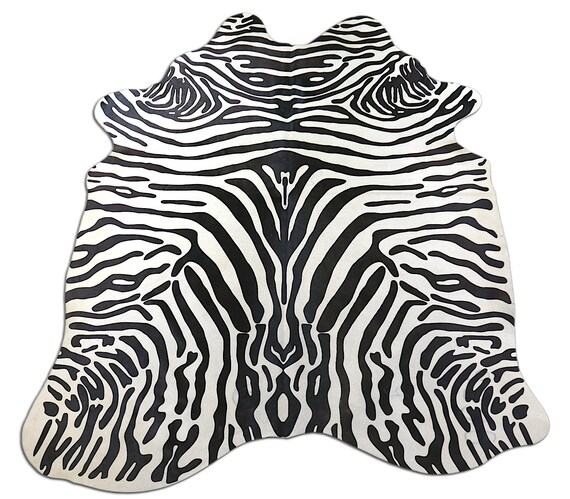 Zebra Print Cowhide Rug Upholstery Zebra Etsy