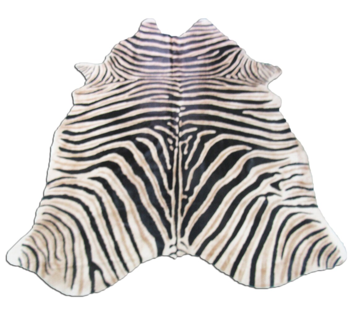 Zebra Print Cowhide Rug Genuine Pattern / Light Brown Inner Etsy