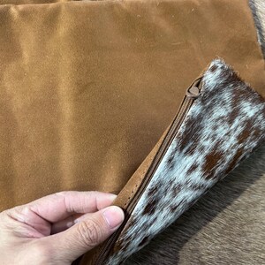 19 x 11 1/2" Speckled Cowhide Pillow Cover / Natural Cowhide Throw Pillow Cover, Cowhide Cushion Cover -Lumbar- Size: 19 in x 11.5 in image 5