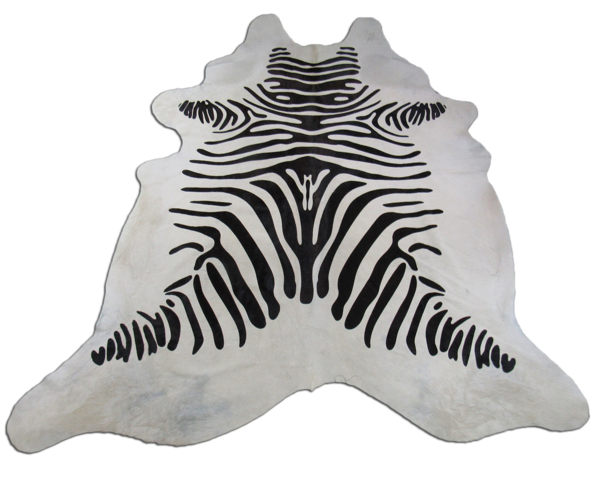 Zebra Cowhide Zebra Rug Zebra Print Cowhide Rug Size 7 Etsy