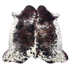 HUGE Tricolor Cowhide Rug (50.25 sq ft) - Size: 8x7 feet # Colombia-87
