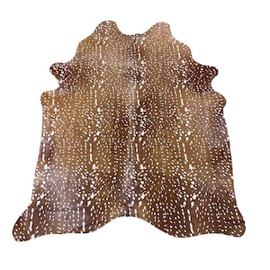 Lighter Axis Deer Cowhide Rug - Size: 7x5.7 feet # Y-014