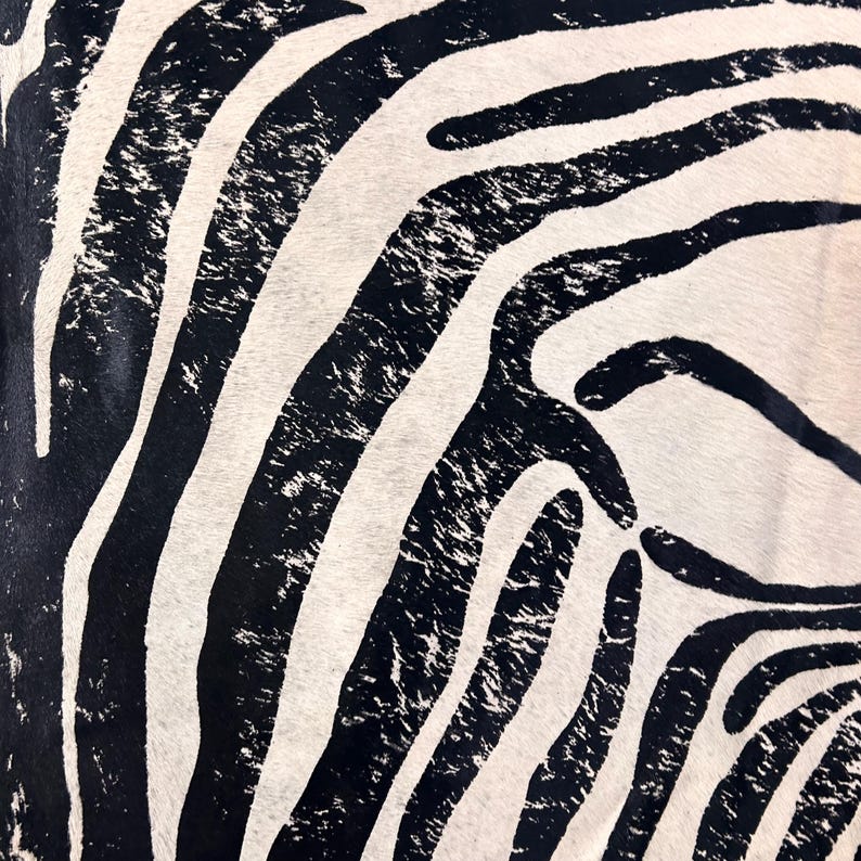 Vintage Zebra Cowhide Rug Size 8x6 Feet D566 Etsy Australia