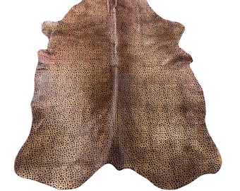 Cheetah Print Cowhide Rug - Size : 7 x 5 1/2 FT, Leopard Rug, Cheetah Rug