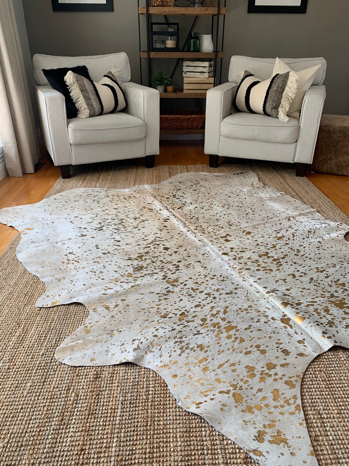 Gold Cowhide Rug Gold Hide Rug Gold Cowhide Carpet Beige Etsy