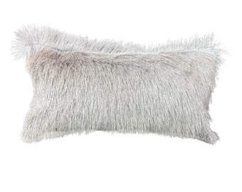 17 x 9" Oryx Skin Pillow Cover / Natural Antelope (Suede Backing) Pillow Cover -Lumbar- Size: 17 in x 9 in